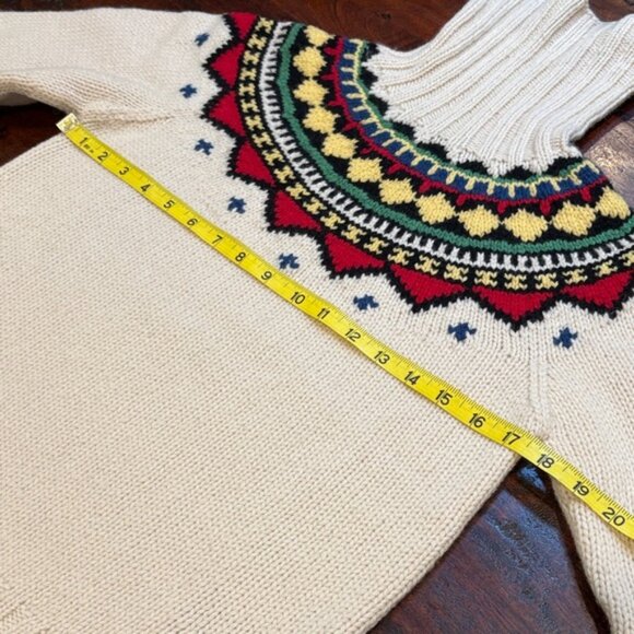 Ralph Lauren Vintage Fair Isle Hand Knit Tricote A La Main Wool Sweater Medium - Picture 7 of 10